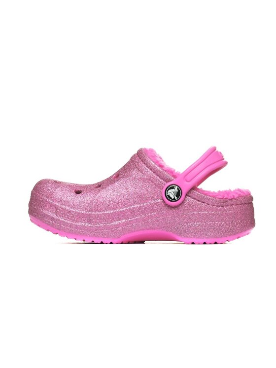 Crocs Crocs Klapki Baya Lined Glitter Clog K Różowy