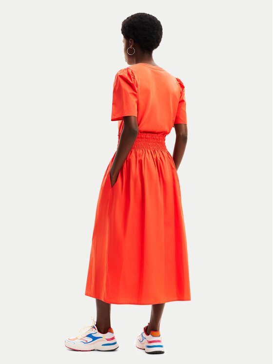 Desigual Desigual Sommerkleid Omaha 24SWVW67 Orange Loose Fit