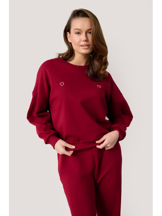 TRIPLES TRIPLES Bluza Boxy Love Red Czerwony Regular Fit