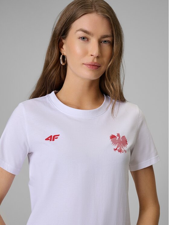 4F 4F T-Shirt 4FRMM00TTSHF2950-10S Biały Regular Fit