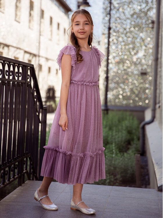SLY SLY Sukienka 3W-03C Fioletowy Classic Fit