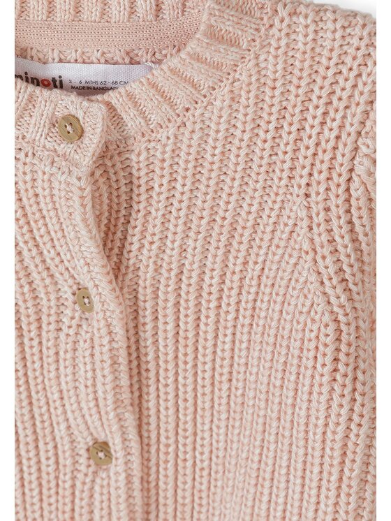 minoti minoti Kardigan 31BABYKNIT1 Różowy jasny Regular Fit