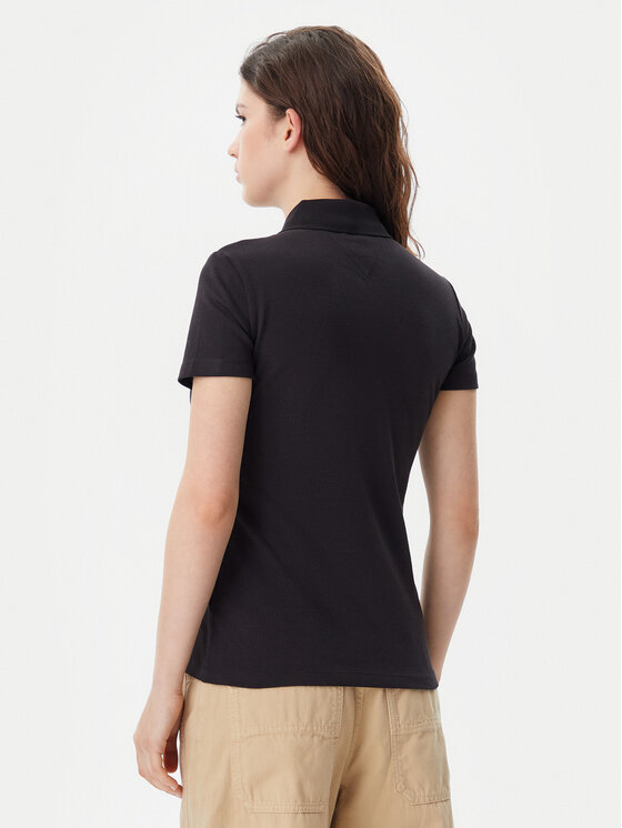 Tommy Jeans Tommy Jeans Polo Essential DW0DW20160 Czarny Slim Fit