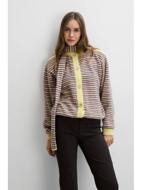 Fobya Fobya Kardigan F2104 Żółty Basic Fit