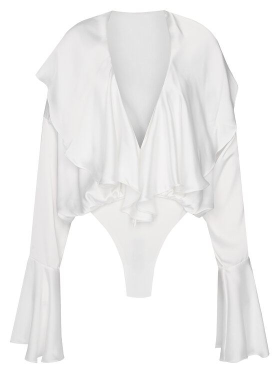 NORMA KAMALI NORMA KAMALI Bodijs ST125BCBO85944 Balts Loose Fit