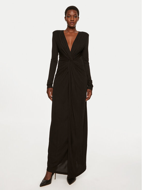 TWINSET Rochie de seară 242TP2360 Negru Slim Fit