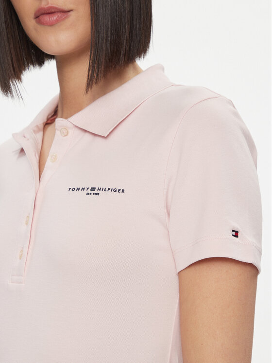 Tommy Hilfiger Tommy Hilfiger Polo Logo WW0WW41032 Różowy Slim Fit