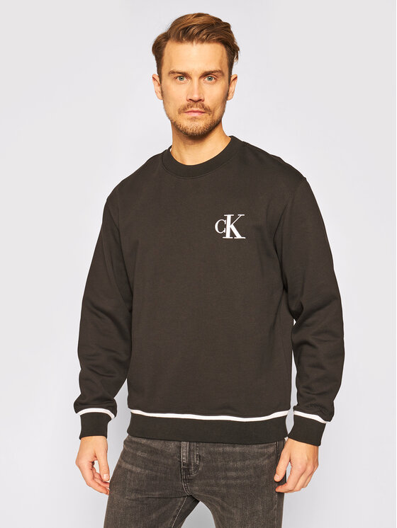 Calvin Klein Jeans Felpa J30J315597 Nero Relaxed Fit • Modivo.it