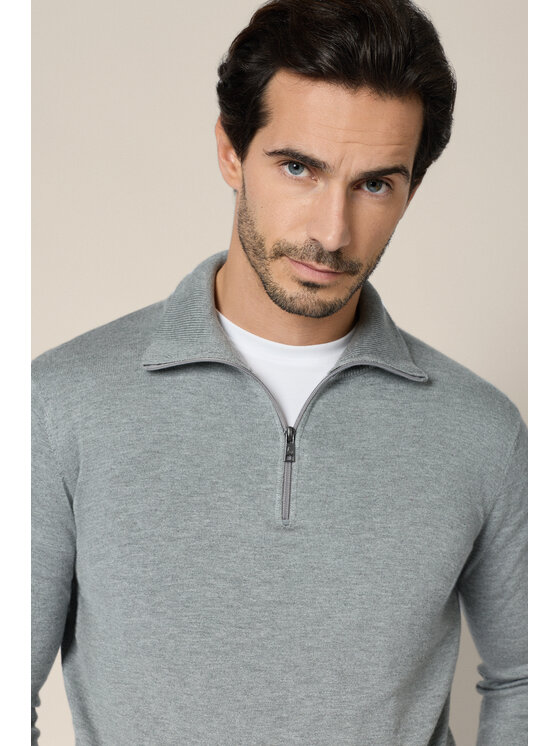 Lancerto Lancerto Sweter Lucan SW073225000078 Szary Regular Fit