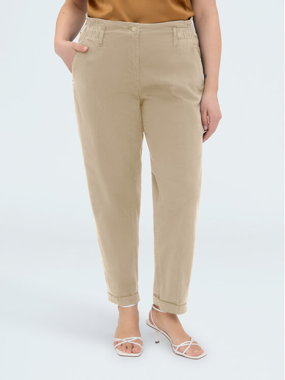 Fiorella Rubino Fiorella Rubino Spodnie materiałowe P706T005159N002 Kremowy Regular Fit