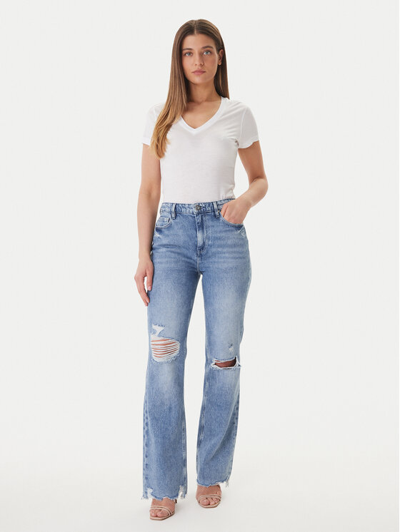 Guess Guess T-krekls W5GP31 KCSX2 Balts Classic Fit