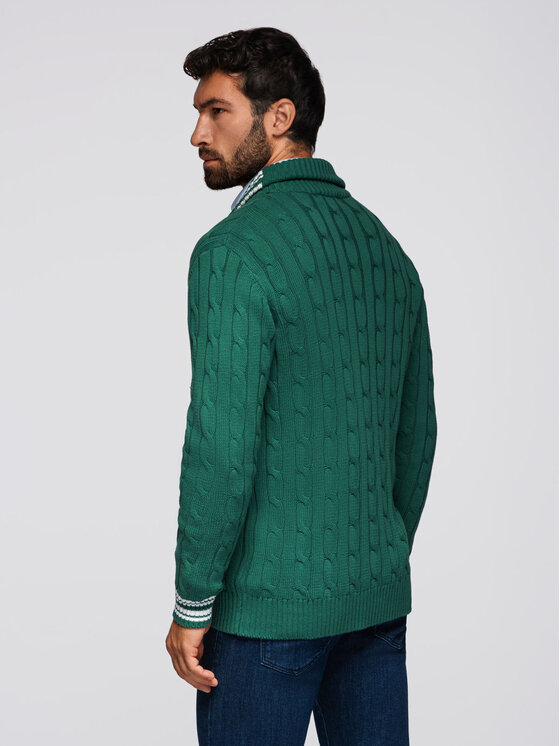 Ombre Ombre Kardigan OM-SWCD-0152 Zelená Regular Fit