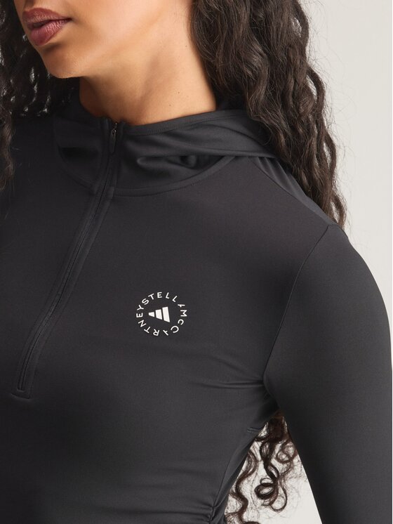adidas by Stella McCartney adidas by Stella McCartney Koszulka techniczna by Stella McCartney Studio Ruched Czarny Slim Fit