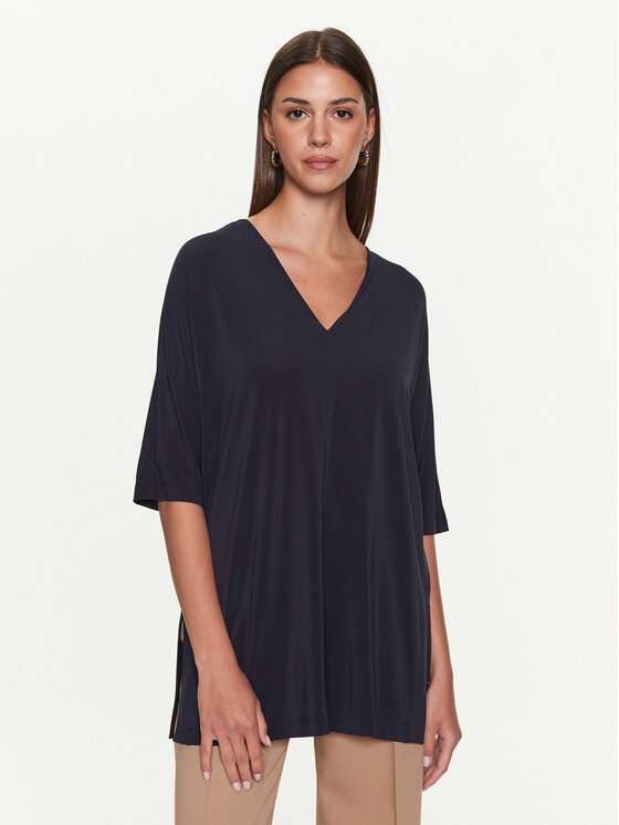 Max Mara Leisure Bluza Locarno 2339410436600 Mornarsko modra Relaxed Fit