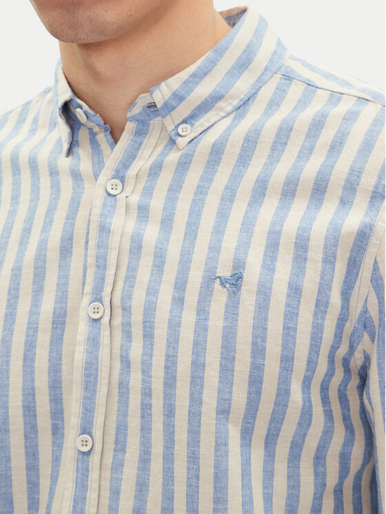 Mustang Mustang Camicia Rawlins 1016249 Celeste Slim Fit