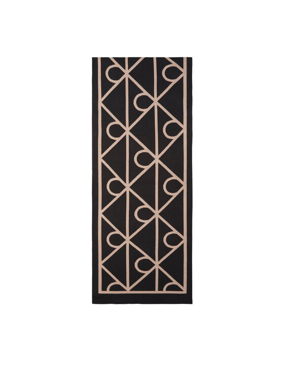 Calvin Klein Szal Emblem Aop Jcq Fine Rib Scarf LV04D8051G Czarny