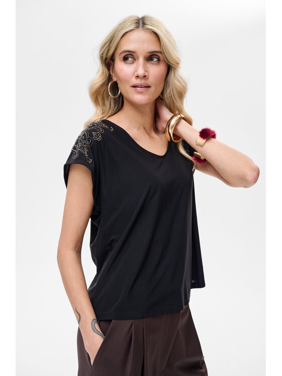 blue shadow blue shadow Bluzka Lenix Czarny Regular Fit