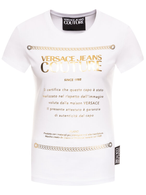 Versace Jeans Couture Versace Jeans Couture T-Shirt B2HVA7T1 Bílá Regular Fit