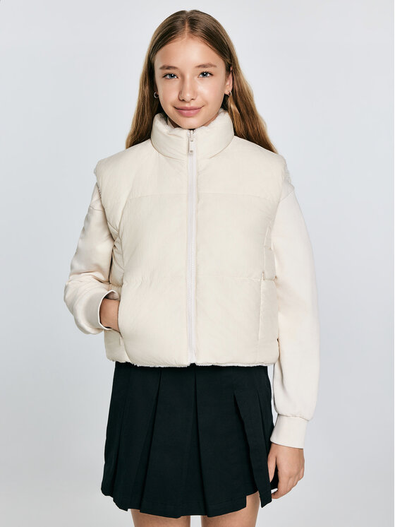BIG STAR BIG STAR Kamizelka ZOJA Kremowy Basic Fit