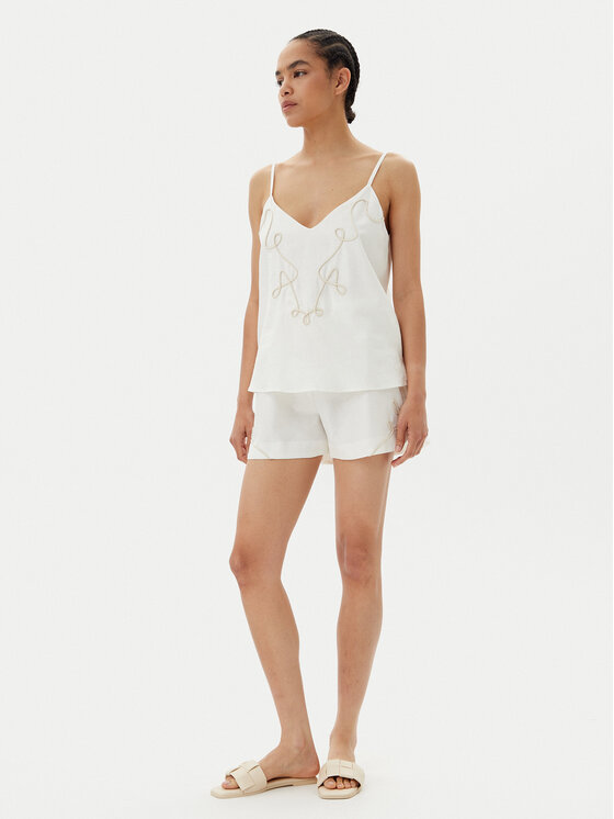 ACCESS FASHION ACCESS FASHION Kratke hlače iz tkanine 53-5060-133 Bela Loose Fit