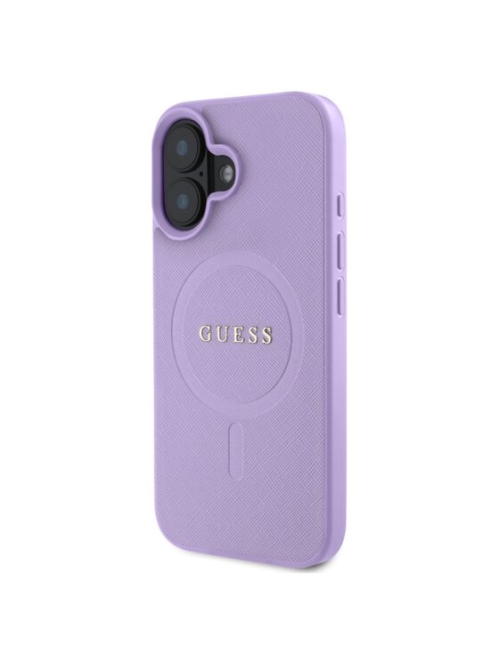 Guess Guess Etui na telefon Saffiano MagSafe Fioletowy