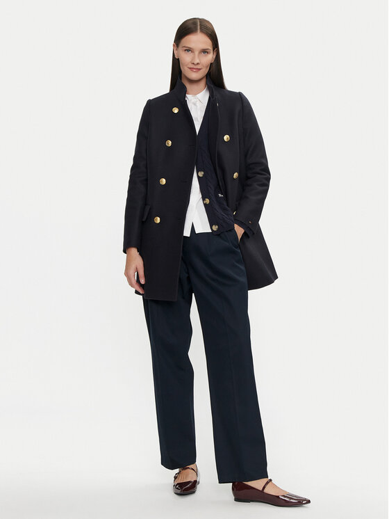 Tommy Hilfiger Tommy Hilfiger Palton de lână WW0WW42732 Bleumarin Regular Fit
