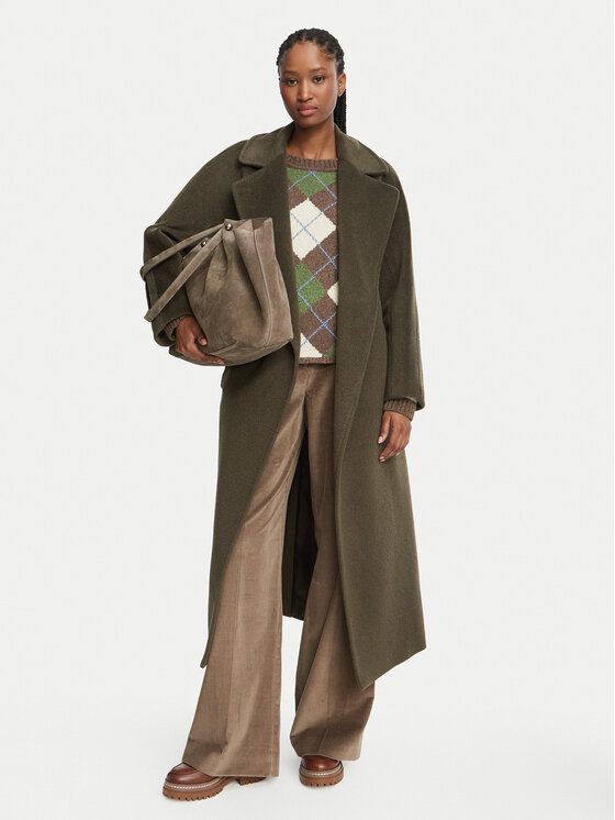 Weekend Max Mara Weekend Max Mara Płaszcz wełniany Tempera 2625016072 Khaki Regular Fit