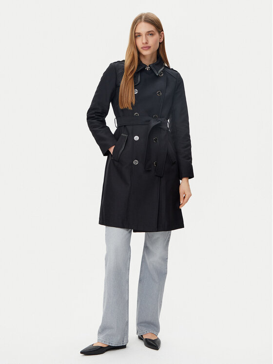 Morgan Morgan Trench 251-GSELAM Negru Regular Fit