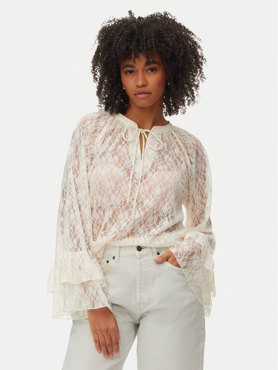 Vero Moda Bluză Loulou 10345400 Alb Loose Fit