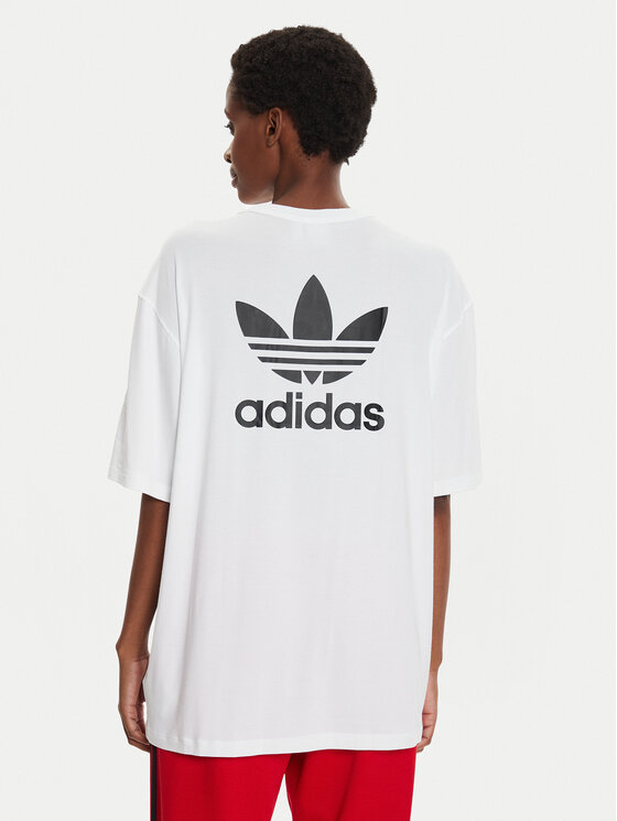 adidas adidas Tričko adicolor Trefoil IR8064 Biela Loose Fit
