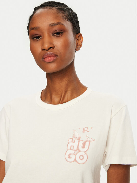 HUGO HUGO T-krekls Destrel_1 50534246 Écru Regular Fit