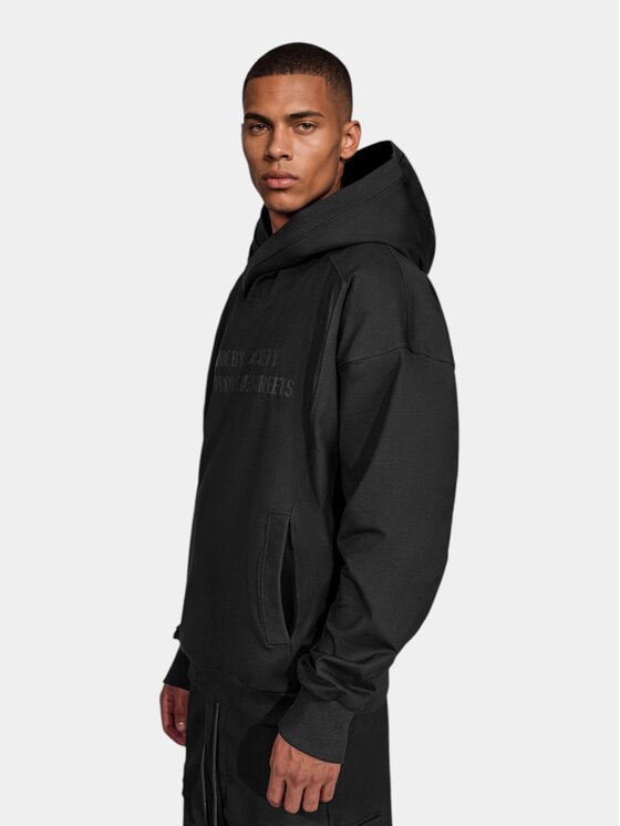 MADE BY SOCIETY MADE BY SOCIETY Kurtka anorak Slim Fit Shadow Fold - H18002 Czarny Basic Fit