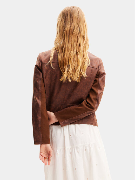 Desigual Desigual Куртка зі штучної шкіри Toronto 24SWEW12 Коричневий Regular Fit