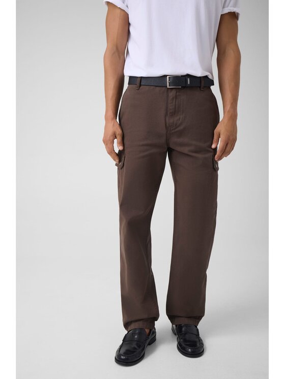 Guess Guess Spodnie materiałowe 185269 Brązowy Regular Fit