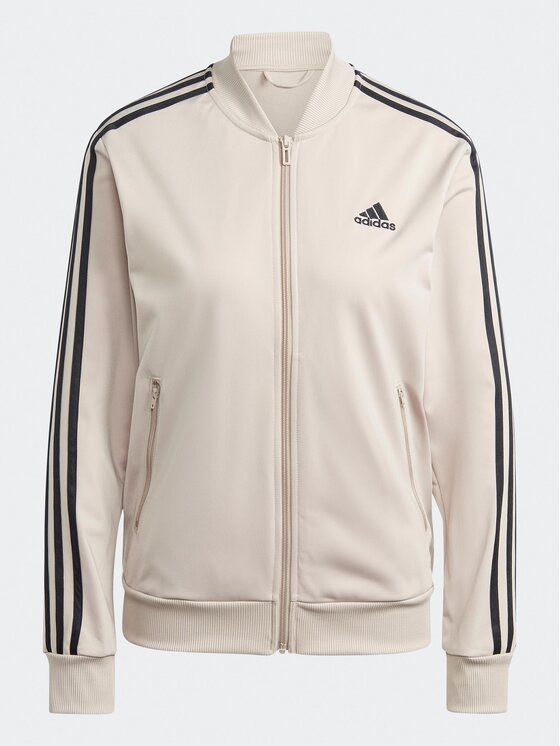adidas adidas Treniņtērps Essentials 3-Stripes IJ8786 Bēšs Slim Fit