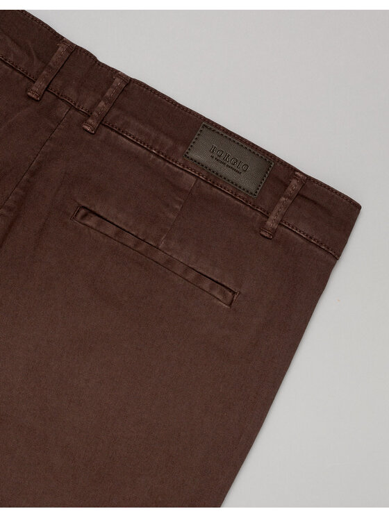 Borgio Borgio Spodnie materiałowe menfi Brązowy Classic Fit