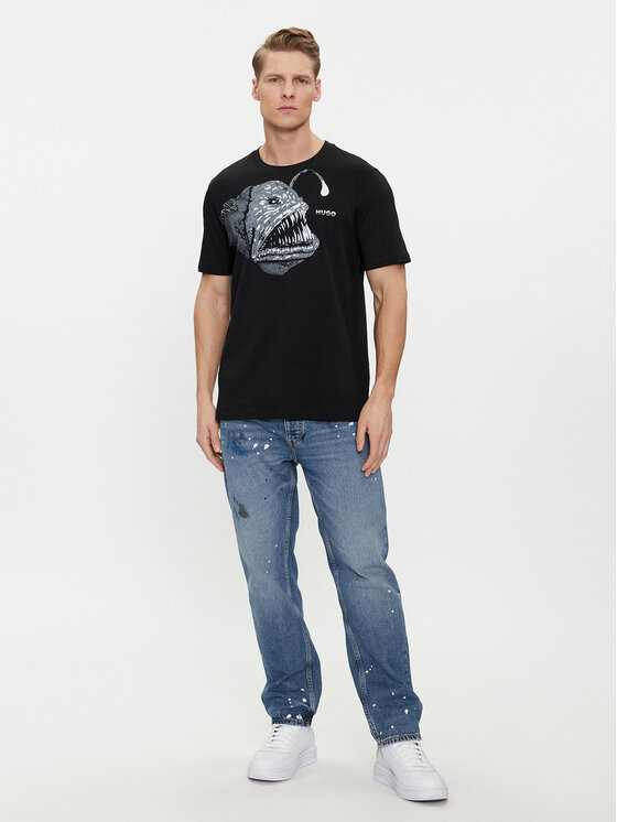 HUGO Hugo T-krekls Dibeach 50513812 Melns Regular Fit