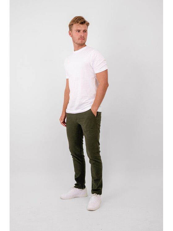 TeeShoppen TeeShoppen Chinosy 'Perform Collection' Zielony Regular Fit