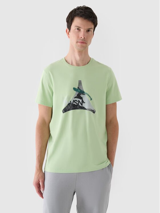 4F 4F T-shirt 4FRAW24TTSHM2301-41S Verde Regular Fit