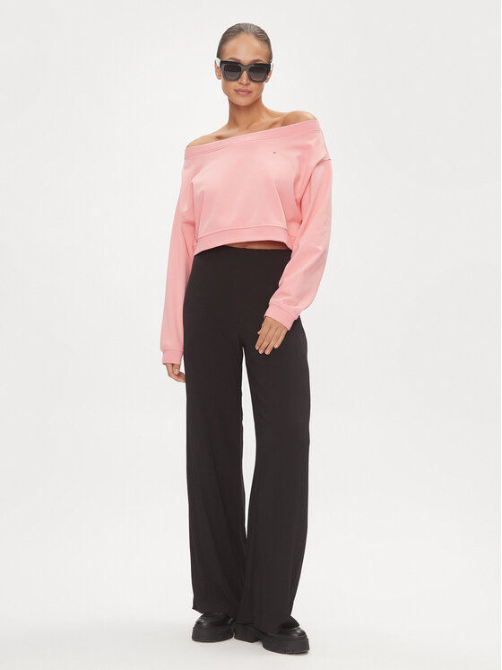 Tommy Jeans Tommy Jeans Pulóver DW0DW17956 Rózsaszín Cropped Fit