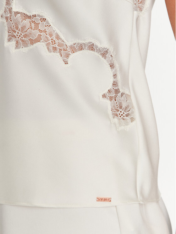 Hunkemöller Hunkemöller Pyžamový top Sophia 202333 Bílá Feminine Fit