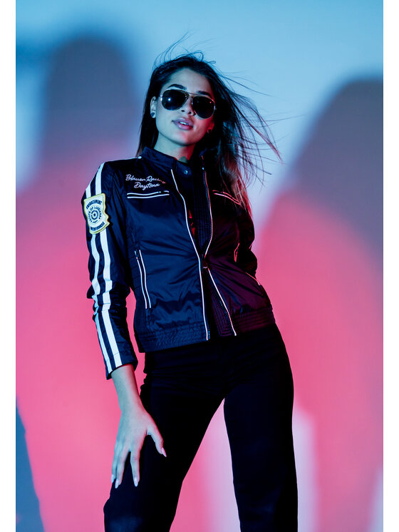 Blauer Blauer Μπουφάν δερμάτινο CATHERINE Μαύρο Slim Fit