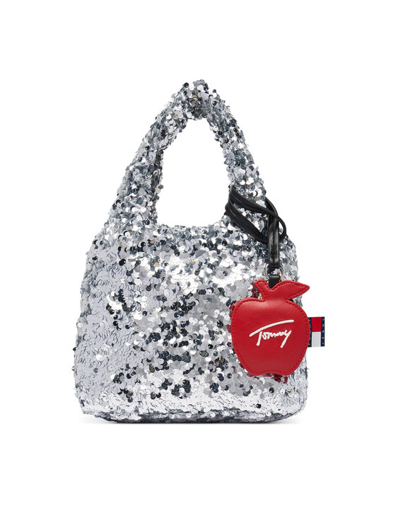 Tommy Jeans Tommy Jeans Ročna torba Tjw Bodega Sequins Shopper AW0AW19091 Srebrna