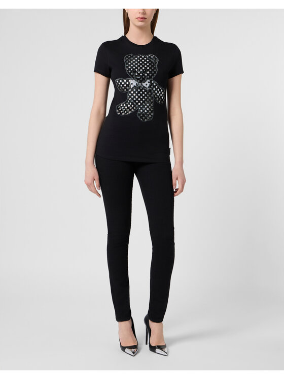 PHILIPP PLEIN PHILIPP PLEIN T-shirt 31063 Nero Skin Tight Fit