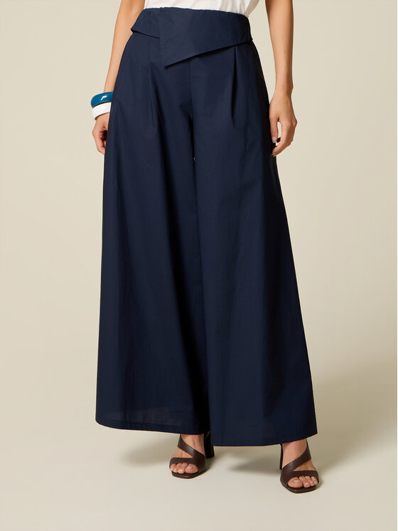 Oltre Oltre Pantaloni di tessuto P005J002459N034 Blu Baggy Fit