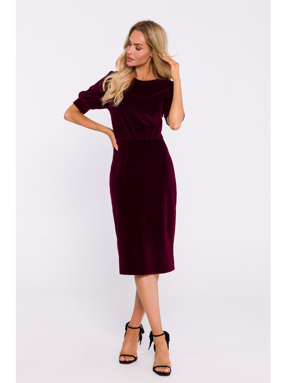 Made of Emotion Made of Emotion Sukienka wieczorowa M827 Bordowy Premium Fit