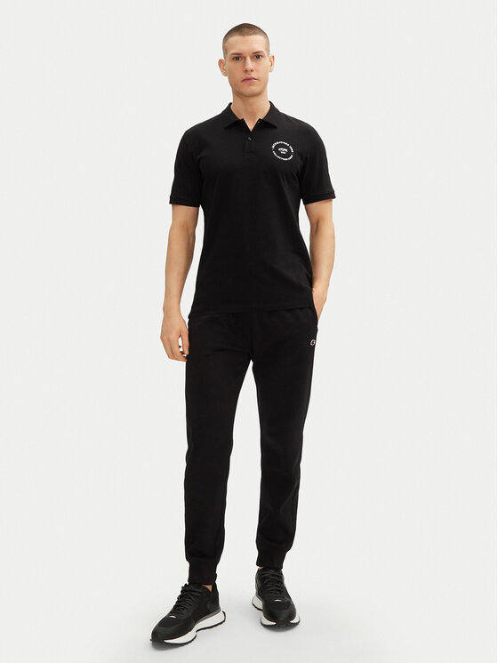 Jack&Jones Jack&Jones Тениска с яка и копчета Simon 12269299 Черен Regular Fit