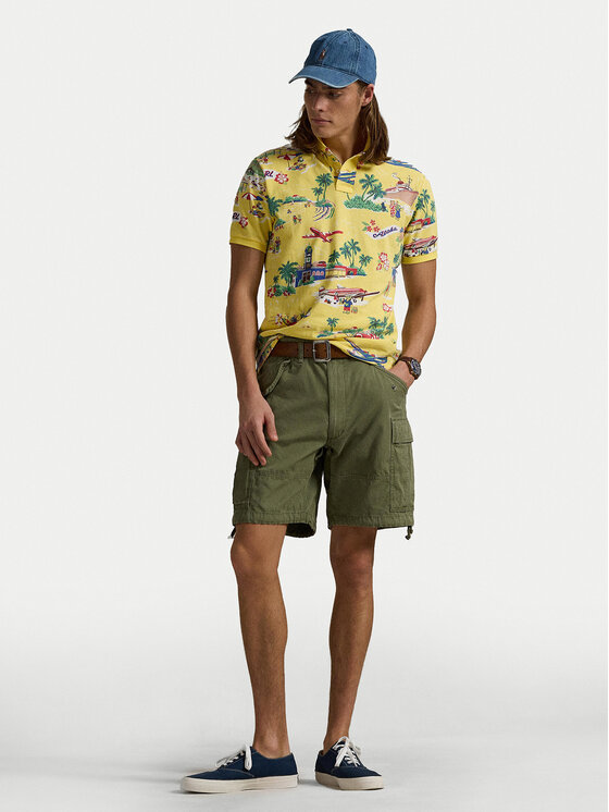 Polo Ralph Lauren Polo Ralph Lauren Тениска с яка и копчета 710963485001 Жълт Custom Slim Fit