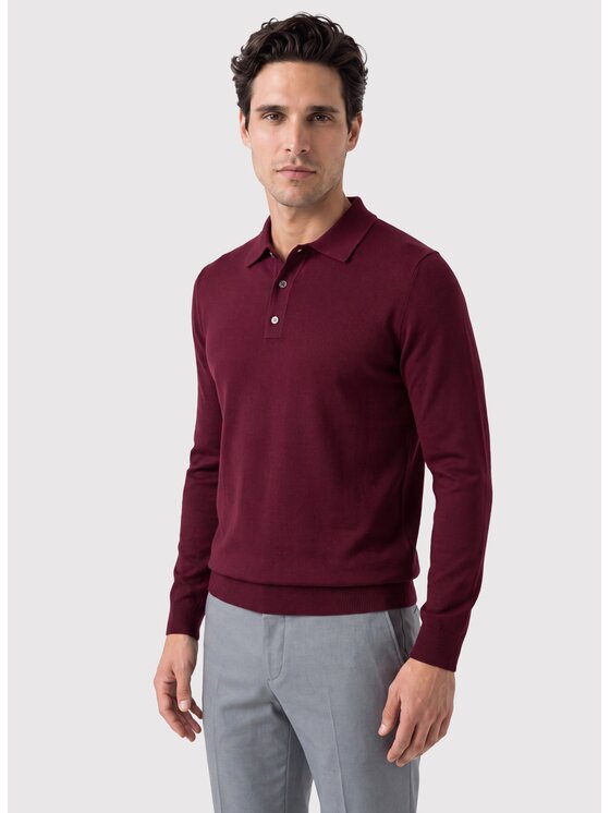 Pako Lorente Pako Lorente Sweter P26WP-2X-002 Bordowy Regular Fit