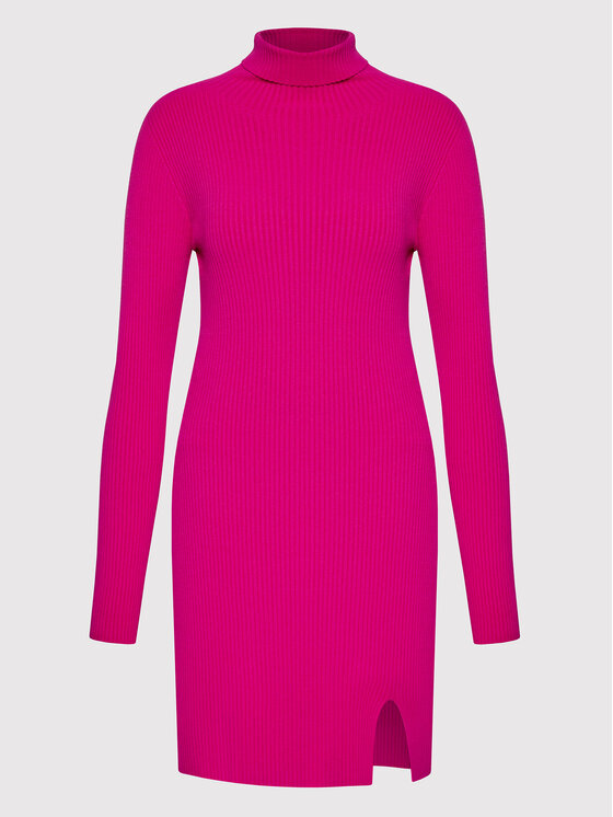 Kontatto Kontatto Rochie tricotată 3M7616 Roz Slim Fit